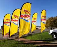 Bannières de drapeau de plage en forme de P personnalisées Affichage publicitaire en usine Drapeaux et bannières promotionnels