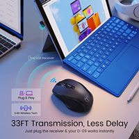 Ratón Óptico Inalámbrico Recargable de 2.4G para Juegos con Nano Receptor USB para Computadora Portátil y PC