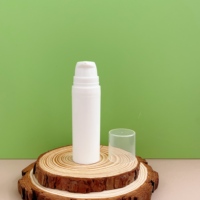 Flacon pompe sans air en PP blanc vide de 5 ml/10 ml/15 ml pour emballage cosmétique, idéal pour lotion, shampoing et liquides
