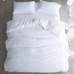 Bán Buôn Sang Trọng Được Trang Bị Dệt Linen Trắng 100% Cotton Bedding Hotel Bed Set
