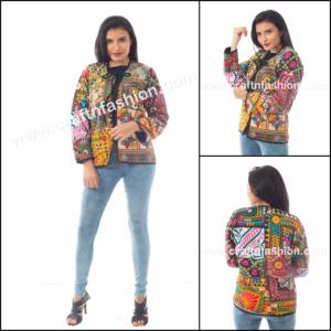 Chaquetas Bomber Bordadas a Mano Tradicionales de Kutchi - Abrigos Indios de Talla Grande para Otoño al por Mayor - Product Image 5