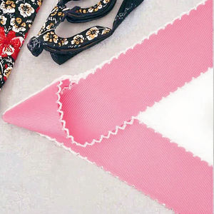 شريط جروجران مزدوج الوجه من البوليستر 100٪ بعرض 1.5 بوصة، أبيض مع حواف مطرزة، عالي المتانة ومنسوج بتقنية مونستيتش، مثالي لصنع فيونكات الشعر - Product Image 3