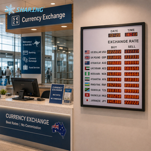 Panel de Visualización de Tipo de <span class=keywords><strong>Cambio</strong></span> de Divisas LED Avanzado con 7 Monedas Principales y Tazas en Tiempo Real para Salas Bancarias - Product Image 2