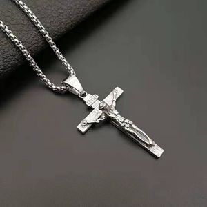 Bijoux religieux, pendentif <span class=keywords><strong>crucifix</strong></span> Jésus-Christ pour Pâques, plaqué or PVD, colliers en acier inoxydable 316L, charme, bijoux fins et élégants - Product Image 3