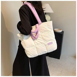 New! Custom Logo Womens Puffy Quilted <strong>Puffer</strong> Tote Handbags Shoulder Crossbody Bags - Product Image 6