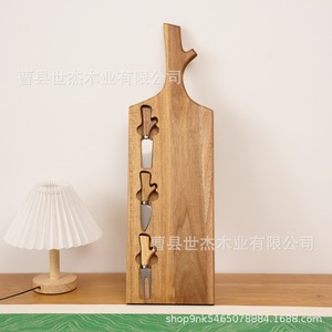 Mu Yujia Acacia Wood Cutting <b>Board</b> Set 63.5cm 3-Piece Durable Cheese Butter Serving Tray Kitchen <b>Tools</b> - Product Image 2