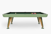 Mesa de Billar Portátil de Madera Sólida, Diseño Moderno y de Lujo, Personalizable, con Bolsillos de Cuero Auténtico, Diseño Duradero