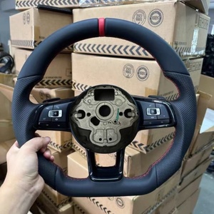 Volante deportivo <span class=keywords><strong>de</strong></span> cuero para Volkswagen VW Polo MK Golf 5 6 7 7,5 6R R Passat CC Gti Gte Volante personalizado - Product Image 4