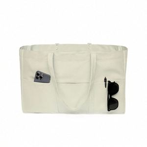 In Stock Fast Delivery <b>Large</b> Capacity Reusable Beach <b>Canvas</b> Cotton Shopping Bag - Product Image 2