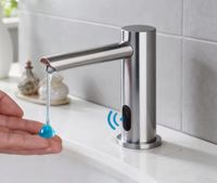 Distributeur automatique de savon liquide intelligent à induction Chrome pour hôtels – Robinet distributeur automatique de savon moussant/liquide pour salle de bain