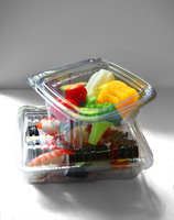 Boîtes carrées transparentes jetables en PET pour fruits, salades, graines et riz – Idéales pour supermarchés – Personnalisation acceptée