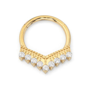 Anneaux de nez et boucles d'oreilles articulés en titane Lotus avec diamants CZ transparents en forme de papillon et de cœur, bijoux de piercing corporel - Product Image 4