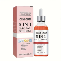 Beauté Soin de la Peau 5 en 1 Blanchiment Anti-âge Vitamine C Niacinamide Acide Hyaluronique Collagène Vitamine E Sérum pour le Visage de Marque Privée
