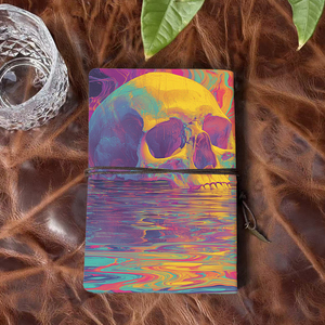 A6 notepad Tạ Ơn món quà cho anh rể để đăng nhập nướng và BBQ công thức nấu ăn với hộp sọ sóng đầy màu sắc phản chiếu nước patt - Product Image 3