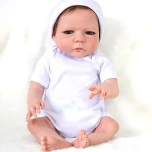 Muñecas de bebé Reborn de silicona de 18 pulgadas, cuerpo de silicona de vinilo para niña dulce, muñecas con ropa y botellas de regalo