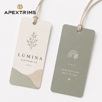 Étiquettes suspendues personnalisées APEX avec logo de marque imprimé, conception personnalisée pour vêtements, étiquettes volantes pour vêtements