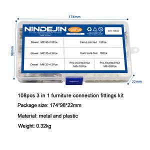Set Perangkat Konektor Furnitur 3-in-1 Cam Fitting Dowel Nut Pre-Inserted untuk Penyambungan Lemari, Kabinet, dan Laci untuk Pertambangan - Product Image 4