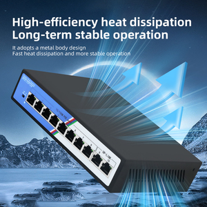Commutateur PoE non géré Tshield 8 ports 100 Mbps 2 Gbps, format compact 48 V pour caméra IP et réseau de petites entreprises – En stock - Product Image 3