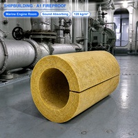 Isolation de tuyauterie en laine de roche pour la construction navale, ignifuge A1, 128 kg/m³, tube acoustique pour tuyauterie de salle des machines marine