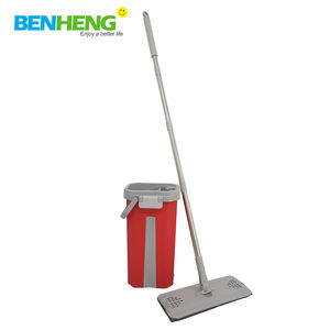 Serpillère plate en microfibre en gros avec <span class=keywords><strong>seau</strong></span> à essorage mains libres, nettoyage à 360°, conception facile à utiliser <span class=keywords><strong>pour</strong></span> les sols en bois, best-seller - Product Image 3