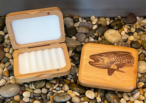 Scatola di mosca in legno JUNJI scatola di attrezzatura da pesca Premium fatta a mano regalo perfetto per i pescatori padre - Product Image 2