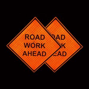 DINGFEI 36/48 pollici riflettenti lavori stradali davanti al cartello di controllo del traffico Roll-up - Product Image 2