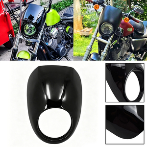 Cubierta de faro delantero vintage para motocicleta Harley 883 XL1200, máscara retro para faro, cubierta de faro en negro brillante o mate. - Product Image 2