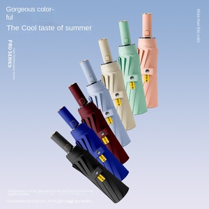 Three-fold Solid Color Business Full-<b>automatic</b> Section Sunshade <b>Umbrella</b> Black Rubber Sunscreen Folding Men's Printing - Product Image 2