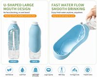 Bouteille d'eau portable pour chien, gourde pour animaux de compagnie pour la randonnée en plein air, les voyages, distributeur d'eau anti-fuite