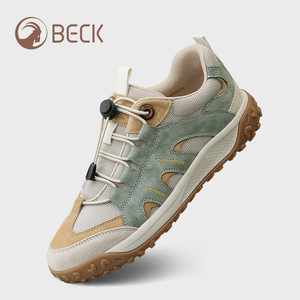 Autumn Unisex Breathable Genuine Leather Mesh Upper Casual Shoes Single-Leg Cut Soft-Sole <b>EVA</b> Insole Cross-Border Hiking Boots - Product Image 4