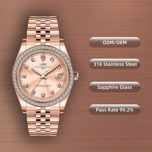 Montre-bracelet en acier inoxydable de haute qualité pour femmes décoration de diamants OEM logo personnalisé montre à quartz à mouvement japonais de luxe avec petit boîtier - Product Image 1