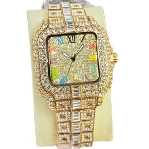 Reloj de Diamantes de Lujo para Hombre, Estilo Hip Hop, Brillante, con Incrustaciones de Diamantes, Reloj de Pulsera de Moda con Esfera Cuadrada, Reloj de Cuarzo Resistente al Agua - Product Image 5