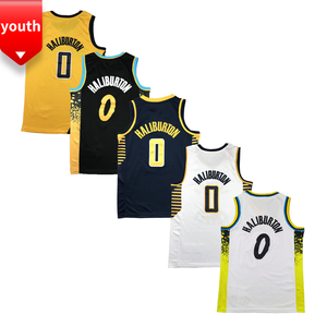 Short de basket-ball brodé Tyrese Haliburton de haute qualité 0 # pour jeunes maillot respirant et à séchage rapide vente en gros - Product Image 1