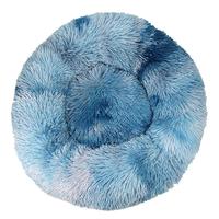 Vente en gros de lits pour chiens, lits pour animaux de compagnie en forme de beignet, lits ronds en peluche longue pour chats, accessoires colorés pour animaux de compagnie, accessoires lavables pour chiens, tapis pour chiens