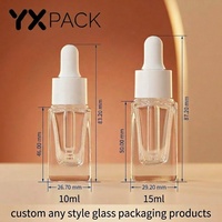 Flacons compte-gouttes en verre de haute qualité 10ml 15ml, flacon à épaule plate avec bouchon à vis pour huiles essentielles et sérums de soin de la peau