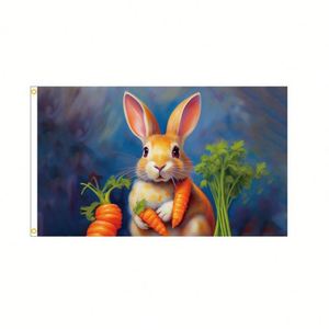 Nouvelle bannière décorative pour fête de Pâques avec drapeau en polyester et mât en fibre de verre - Product Image 6