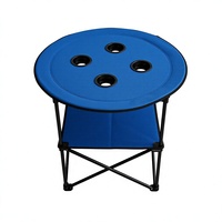 Table pliable avec 4 porte-gobelets et sac de transport, table de camping portable pour le camping, la plage, le pique-nique, les activités sportives et plus encore en plein air