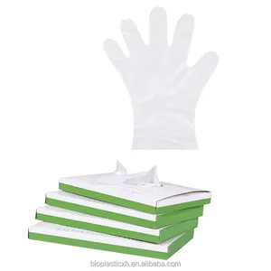 Eco friendly guanti di plastica monouso impermeabile a prova di grasso usa e getta plastico per guanti piegatrice