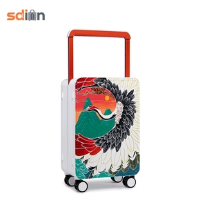 MAYERTRIP Original Hand-Painted Luggage Graffiti Wide-Handle PC Frame Spinner <strong>Suitcase</strong> [Crane][Deer] Custom Cartoon <strong>Light</strong> <strong>Weight</strong> - Product Image 4