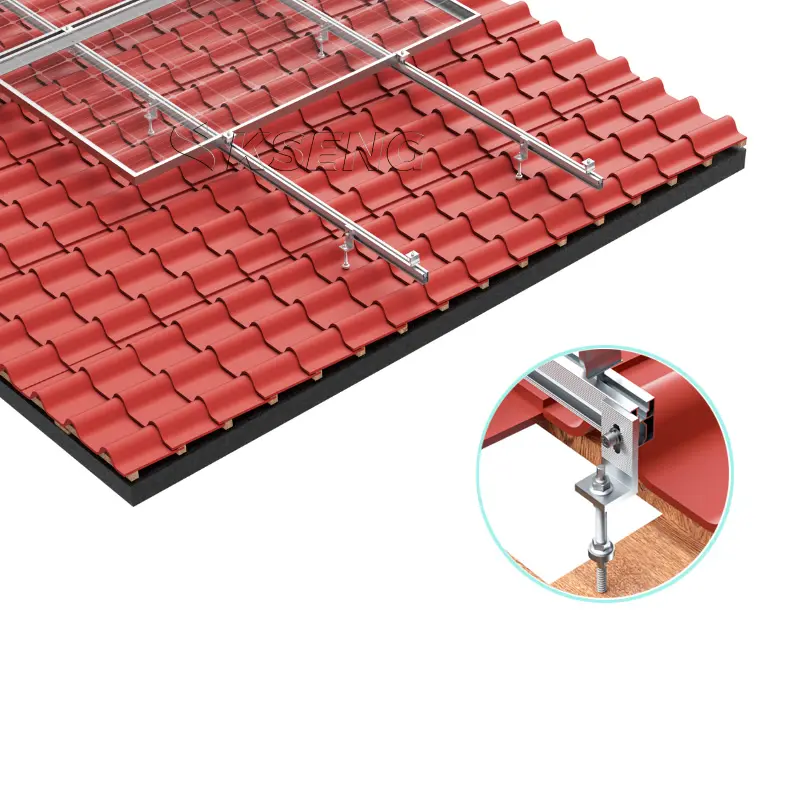 Sistema de montaje en techo Panel solar Sistema de montaje de teja Soporte de teja de techo solar con perno de suspensión