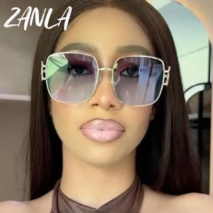 Lunettes de Soleil Carrées de Marque de Créateur pour Femme <span class=keywords><strong>2025</strong></span> Tendance Luxe Grandes Lunettes de Soleil Femme Vintage Décoration Florale en Métal Unique Oculos - Product Image 2