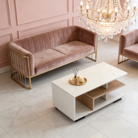 Table basse moderne en panneaux de bois écologiques pour salon, utilisable également comme table d'étude, mobilier de maison