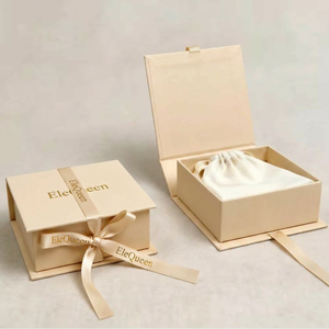 Cajas de Joyería de Cartón con Cierre Magnético Hechas a Mano, Sostenibles, con Lazo de Satén, Papel Mate Grueso, Suministro de Embalaje al por Mayor de Larga Duración - Product Image 1