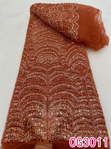 Tessuto in Pizzo Francese con Perline <span class=keywords><strong>Verde</strong></span> 100% Poliestere Ecologico all'Ingrosso, <span class=keywords><strong>Tulle</strong></span> Pesante per Abiti da Sposa di Lusso - Product Image 4