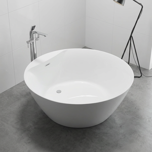 Baignoire autoportante en acrylique blanc 1,5 m avec drain, design minimaliste, utilisation intérieure/extérieure, appartement, salle de bain, parc, hôtel et villas, adulte - Product Image 1