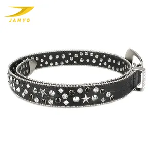 Ladies Belt Rhinestones Fashion Five-pointed Star Full Diamond Inlaid Pin Buckle Crystal Belt For Women