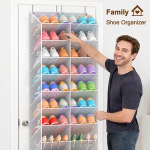 Over The Door <b>Shoe</b> Organizer 20 Pockets Breathable Mesh Foldable Hanging Rack For Closet <b>Shoes</b> Storage Behind Doors - Product Image 2
