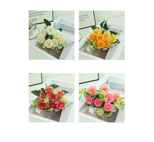Fleurs artificielles <span class=keywords><strong>Hibiscus</strong></span> Rose pour mariage, <span class=keywords><strong>bouquet</strong></span> de <span class=keywords><strong>mariée</strong></span>, vente chaude, fleurs artificielles en gros pour la décoration de la maison et de mariage - Product Image 6