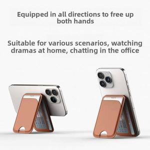 Portable Fashion Business Magnetic Credit <b>Card</b> <b>Holder</b> <b>Wallet</b> PU Material Phone Stand ID <b>Card</b> Pocket Compatible MagSafe Hardware - Product Image 3