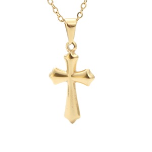 <b>Cross</b> Pendant Necklace Fashionable Gold Zinc Alloy Unisex Gift Jewelry - Product Image 1
